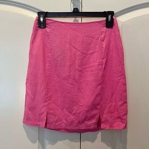Nasty Gal Linen Split Hem Pelmet Mini Skirt (in Bright Pink)